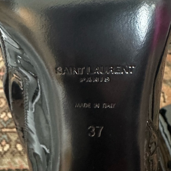 Saint Laurent Patent Stiletto Bootie with Box Black Size 37 - Picture 5 of 8